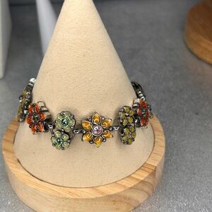 Brighton Floral Bracelet with Orange and Green Accents